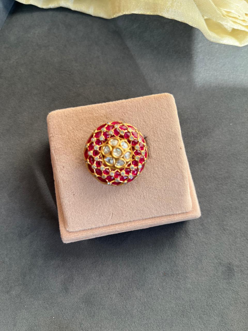 Ruby Round Polki Ring VNR149