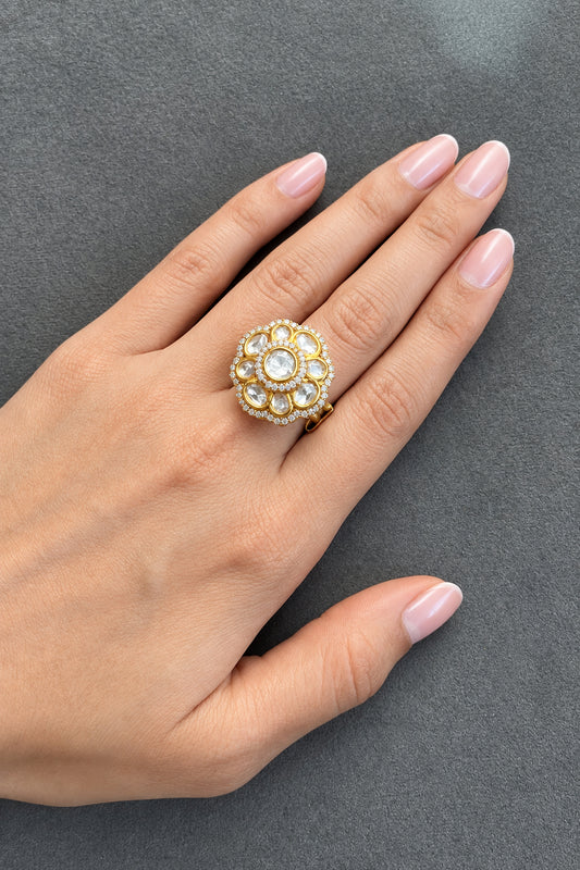 Floral Polki Ring VNR151