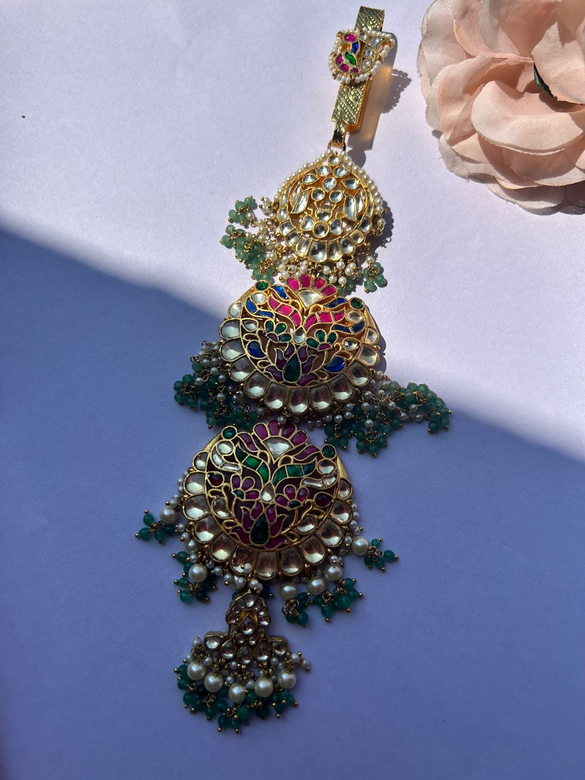 Multi Jadau Green Beads Juda VNJ011