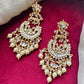 Mor White Chandbali- VNE318