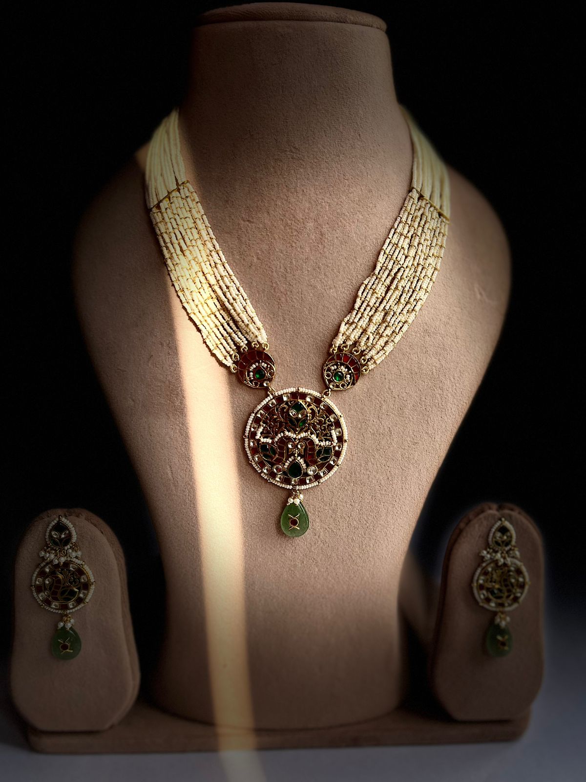 Meenakari Pendant Pearl Long Set VNN627