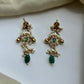 Green Pan Pearl Drop Studs VNE099
