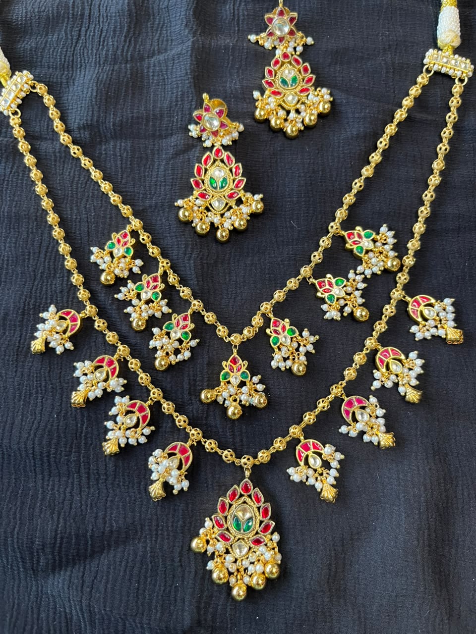Double Layered Heritage Necklace Set- VNN535