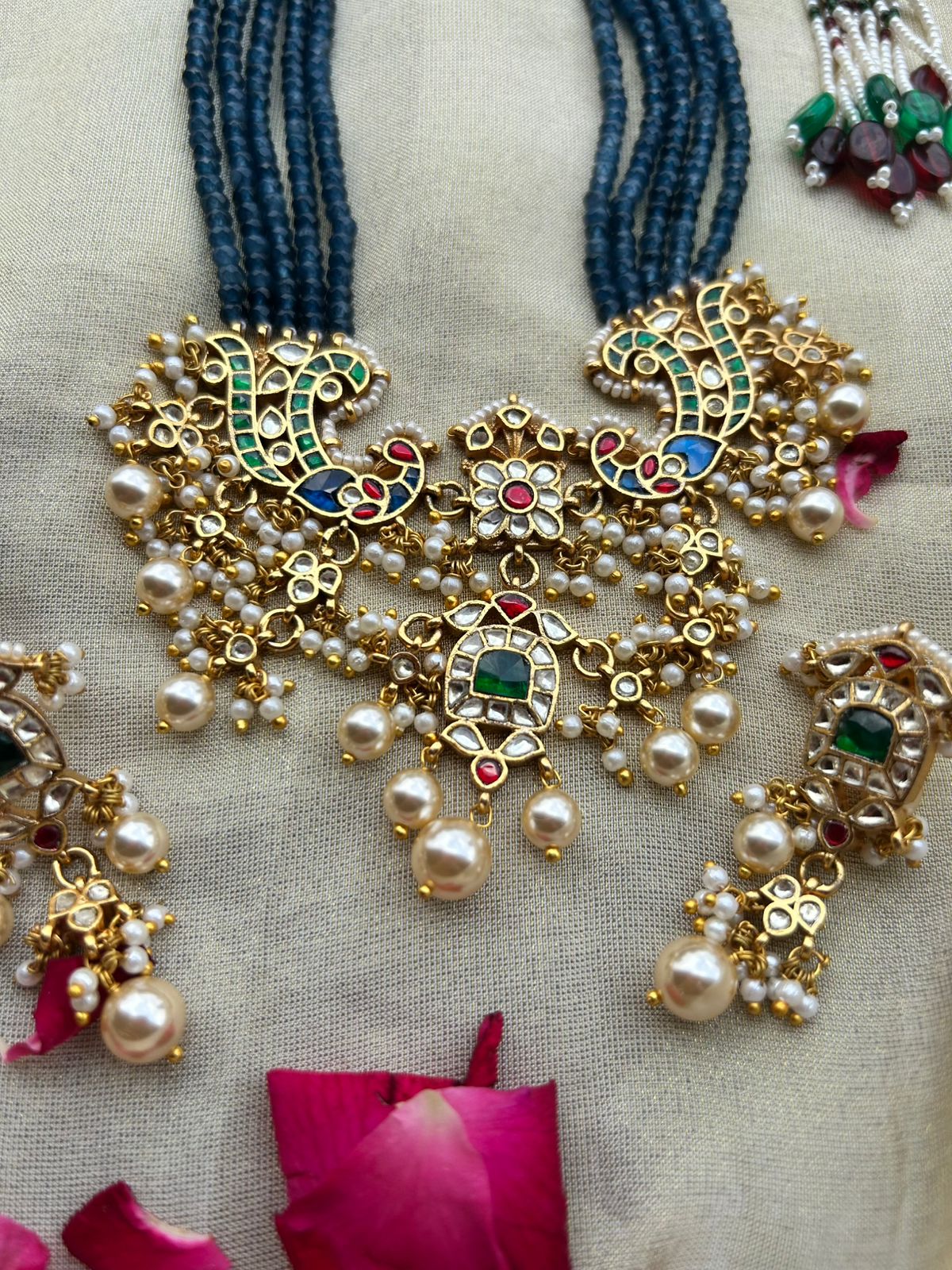 Peacock Blue Rani Har Set - VNN652