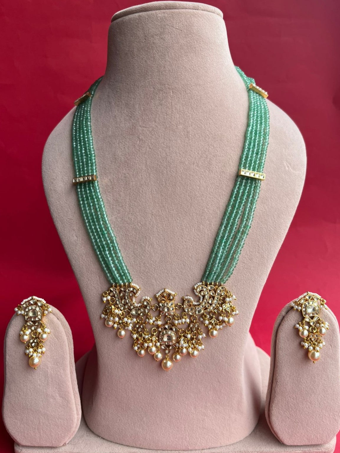 Peacock Green Rani Har Set - VNN653