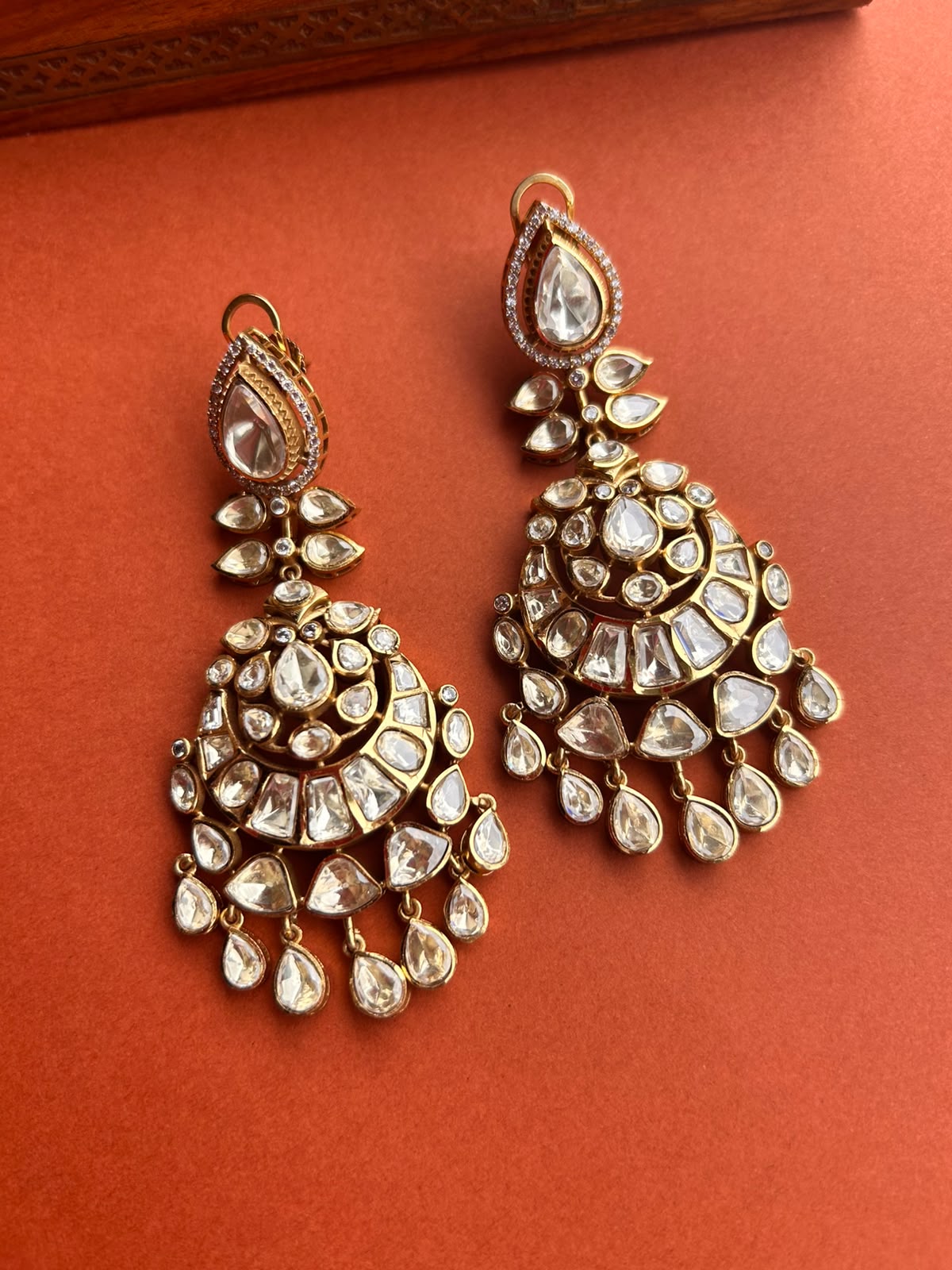 Yellow Polki Pan Earring- VNE345