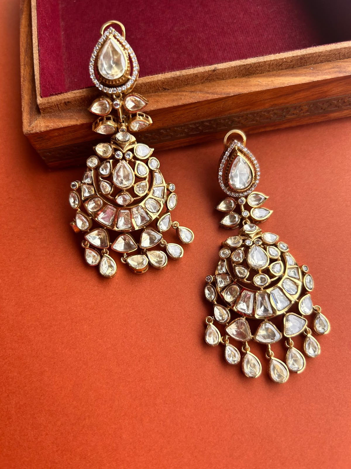 Yellow Polki Pan Earring- VNE345