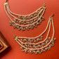 Green Red Jadau 3 Layered Earchian - VNEC027