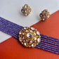Purple Pearl Moissanite Choker set VNN673