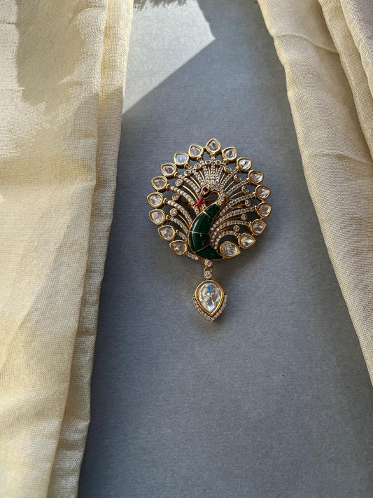 Peacock Polki Broach VNG009