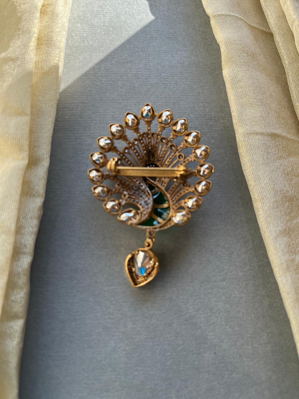 Peacock Polki Broach VNG009