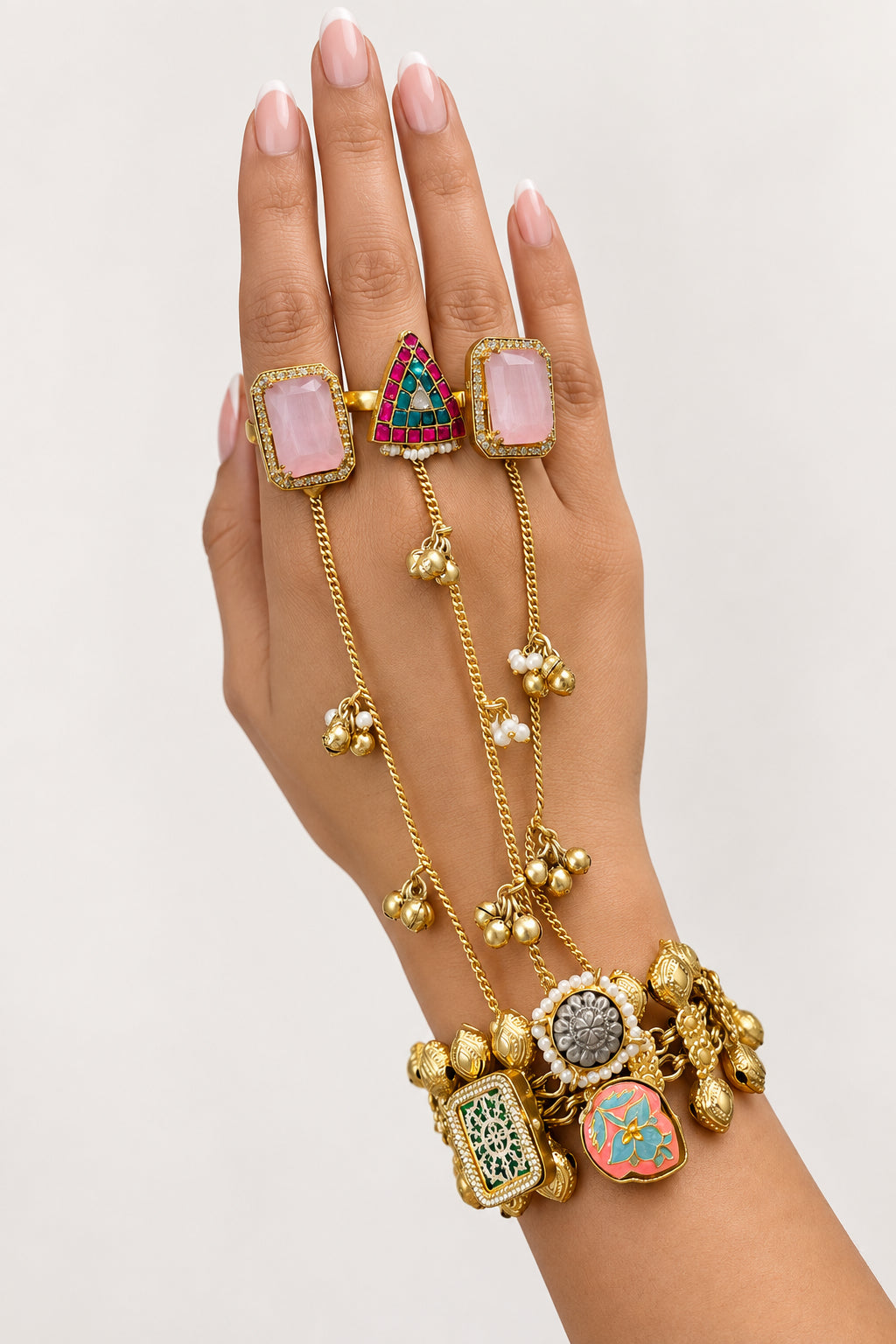 Pink Stone Gold Hathphool - VNG126