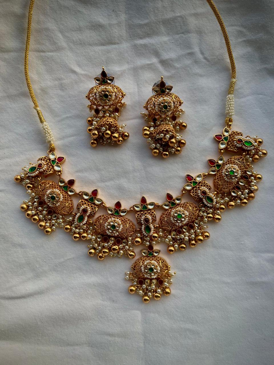 Dodi Multi Jadau Necklace Set VNN469