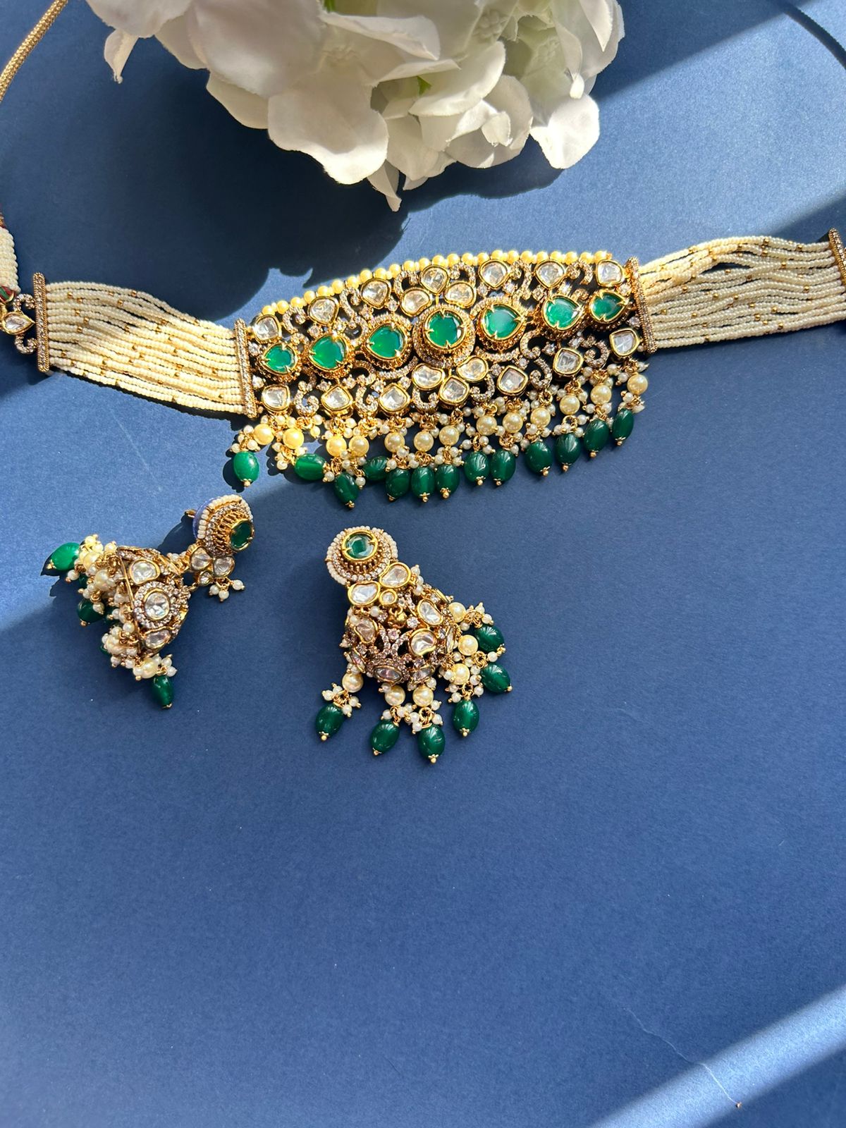 Victorian Green Pearl Chokar Set VNN485