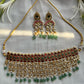 Red Green Jadau Jalar Bridal Necklace Set VNN588