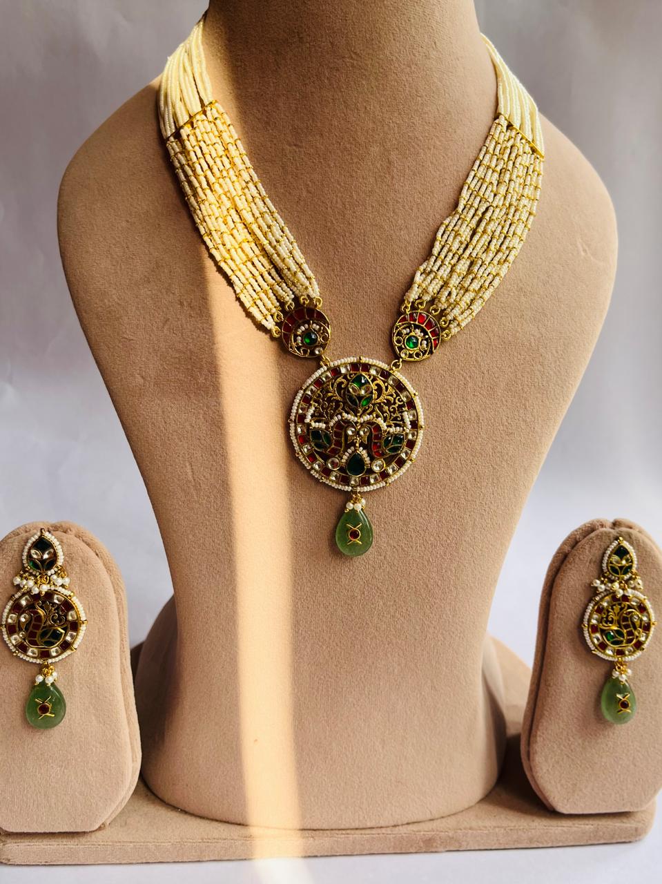 Meenakari Pendant Pearl Long Set VNN627