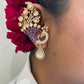 White MOP Polki Peacock Earcuffs VNE246