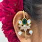 Lotus Green Stone Pearl Earcuffs VNE229
