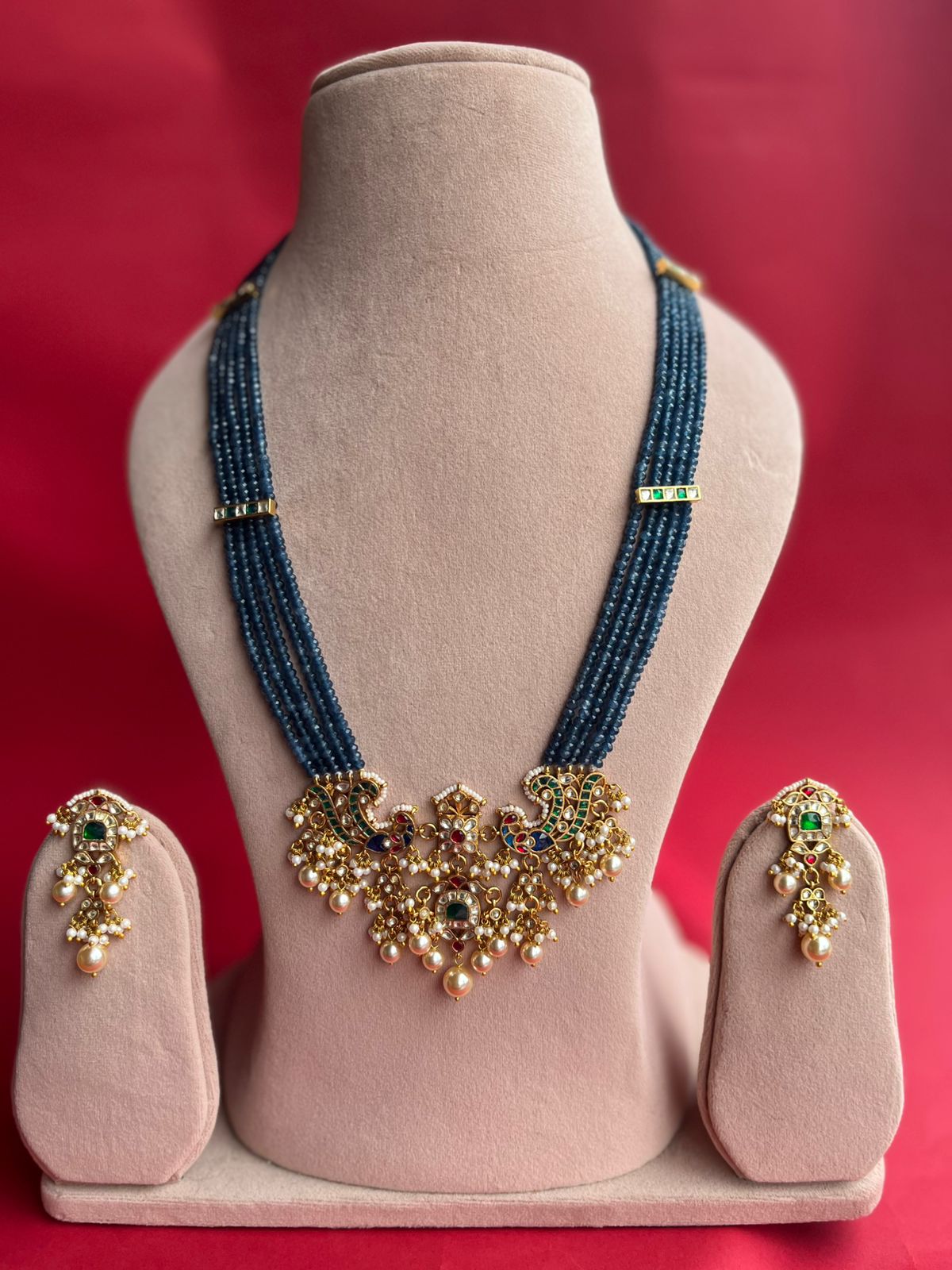 Peacock Blue Rani Har Set - VNN652