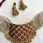 Red Floral Jadau Pearl Chokar Set VNN545