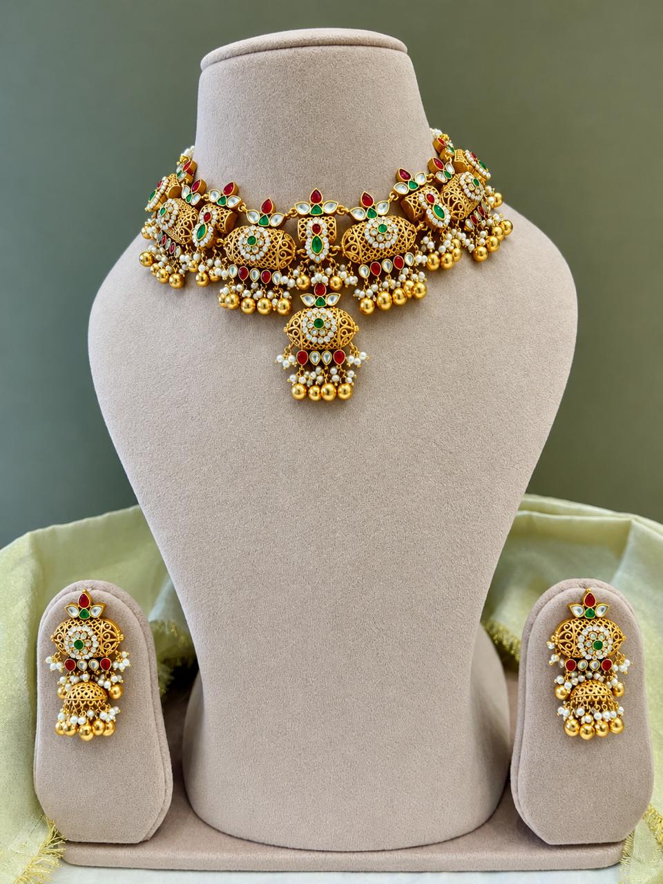 Dodi Multi Jadau Necklace Set VNN469