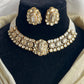 Yellow Polki Round Necklace Set- VNN756